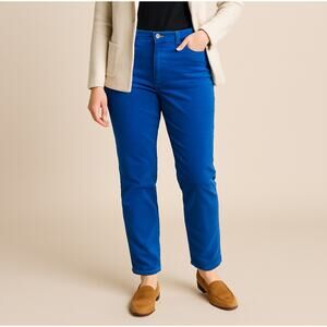 Coldwater Creek Blue Corduroy Pants Women’s 16 Straight Stretch Casual Cotton